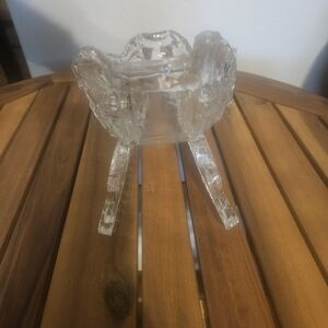 Vintage Clear Crystal Holiday Sled Candy Dish/Christmas Sled Casndy Dish